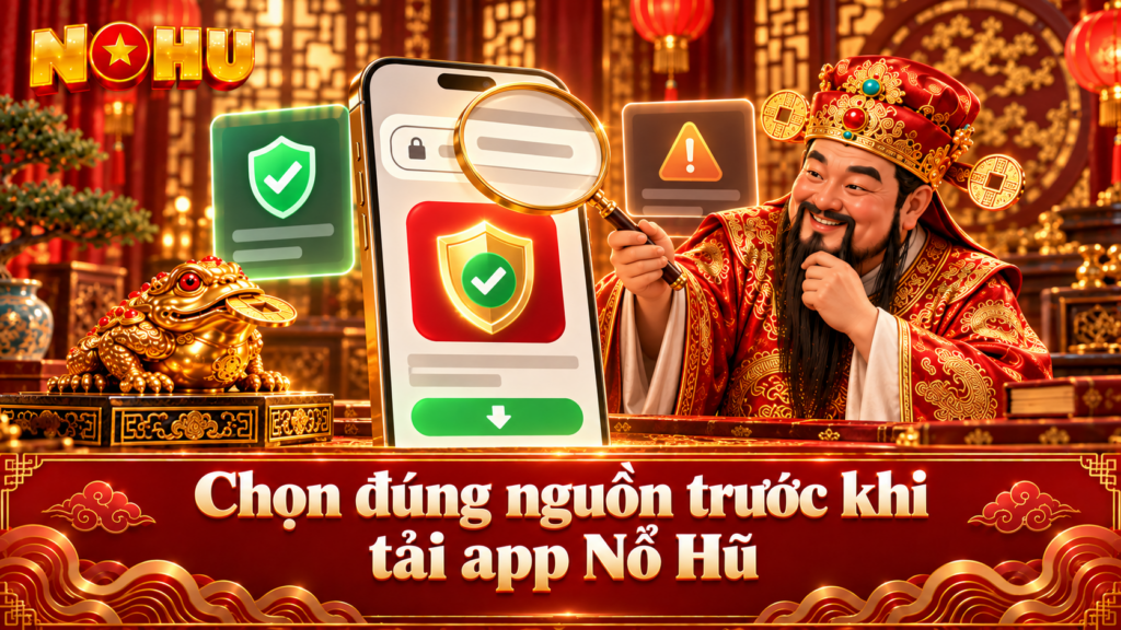 Chọn đúng nguồn trước khi tải app Nổ Hũ